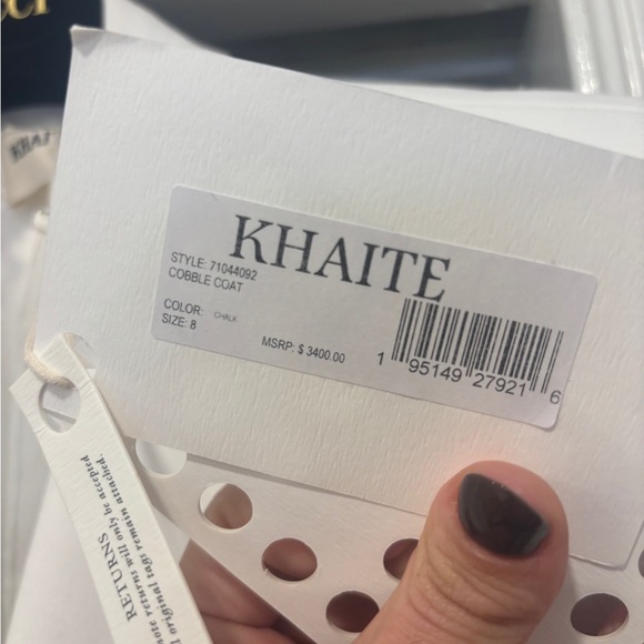 KHAITE White Cobble Long Coat Size 8 NWT - Picture 7 of 16